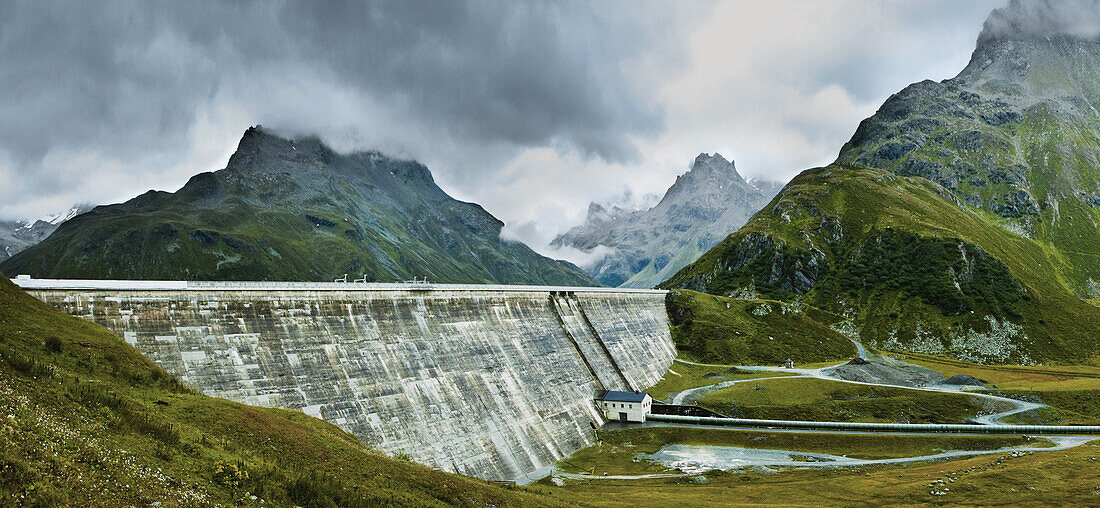 A dam amongst the mountains of Tirol, Austria