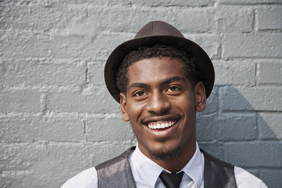 A cheerful young black man
