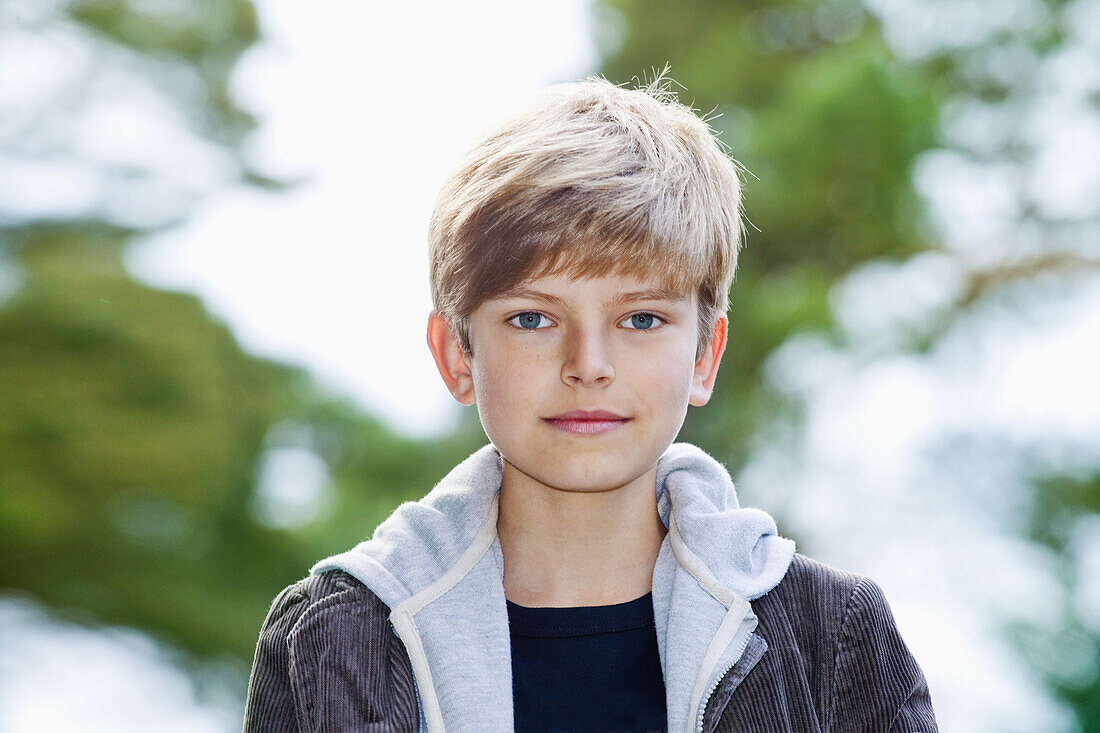 Portrait of a serious adolescent boy