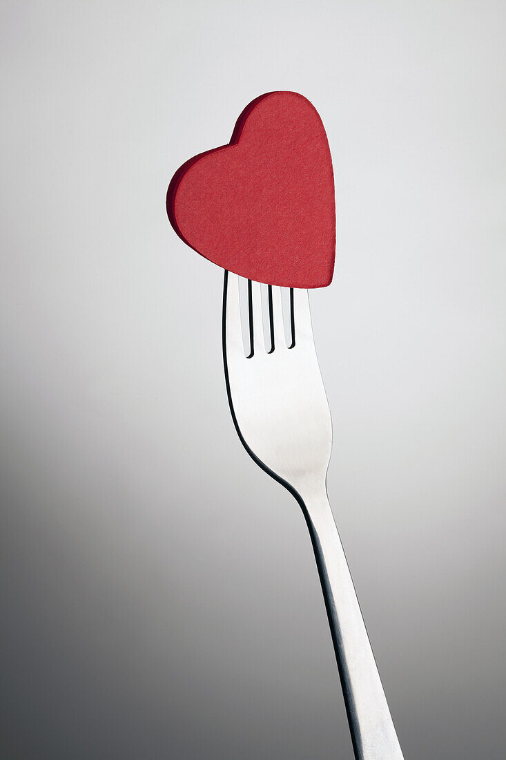 Candy heart on a fork
