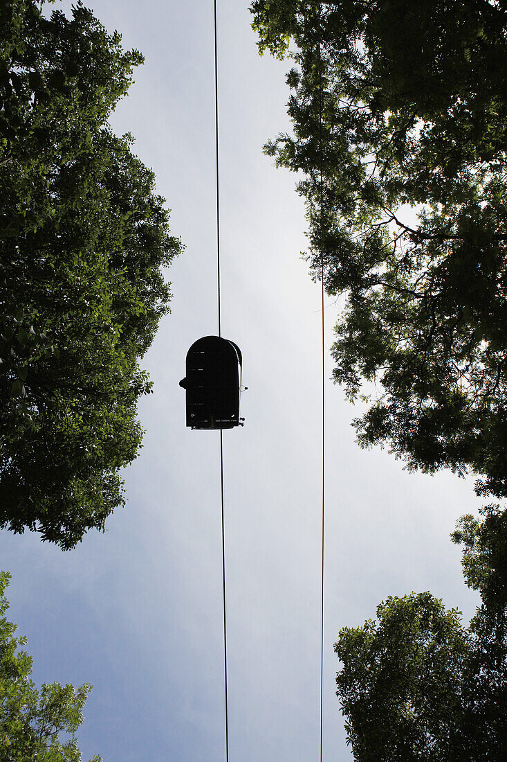 Low angle view of a cable car