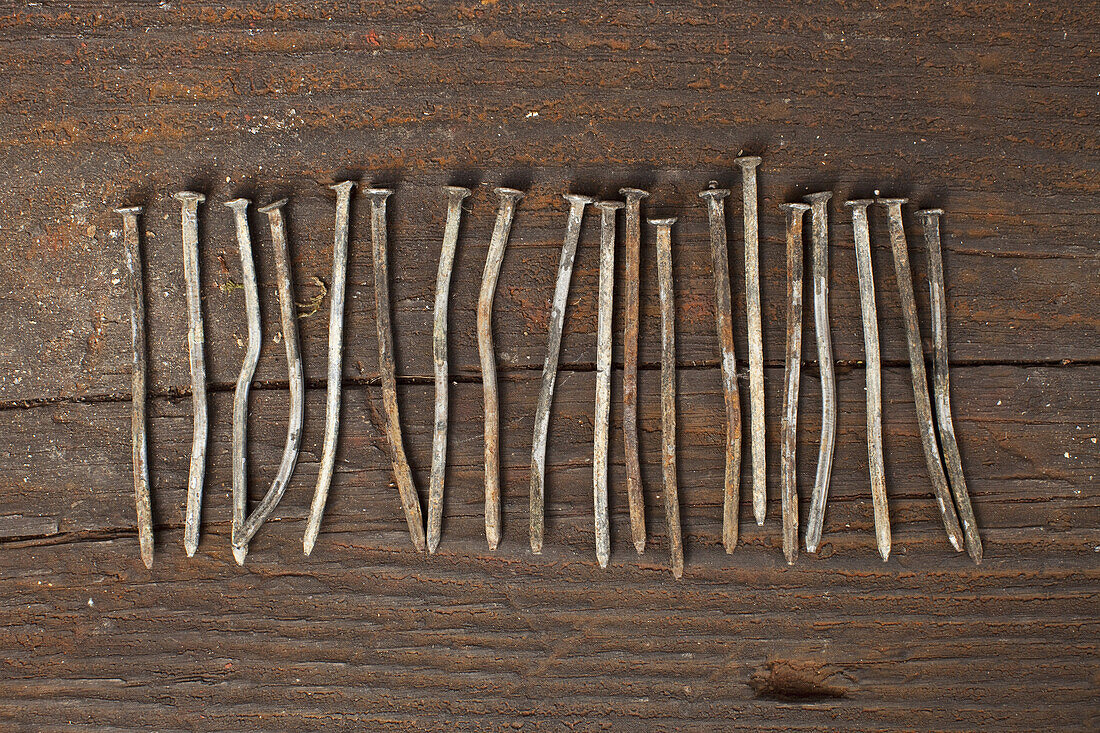 A row of old nails