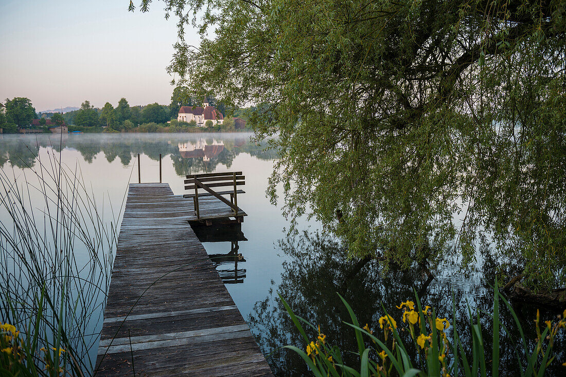 Seeoner See, Seeon-Seebruck, Chiemgau, Oberbayern, Bayern, Deutschland