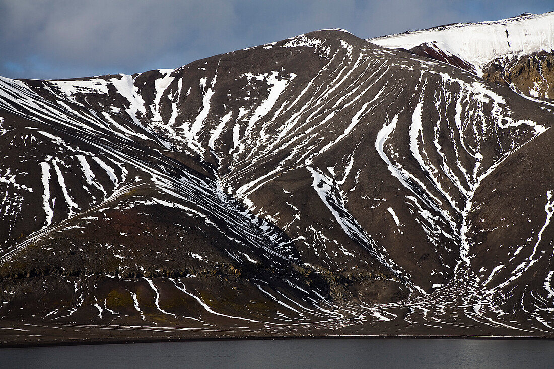 Snowfields on crater rim, Deception Island, South Shetland Islands, Antarctica