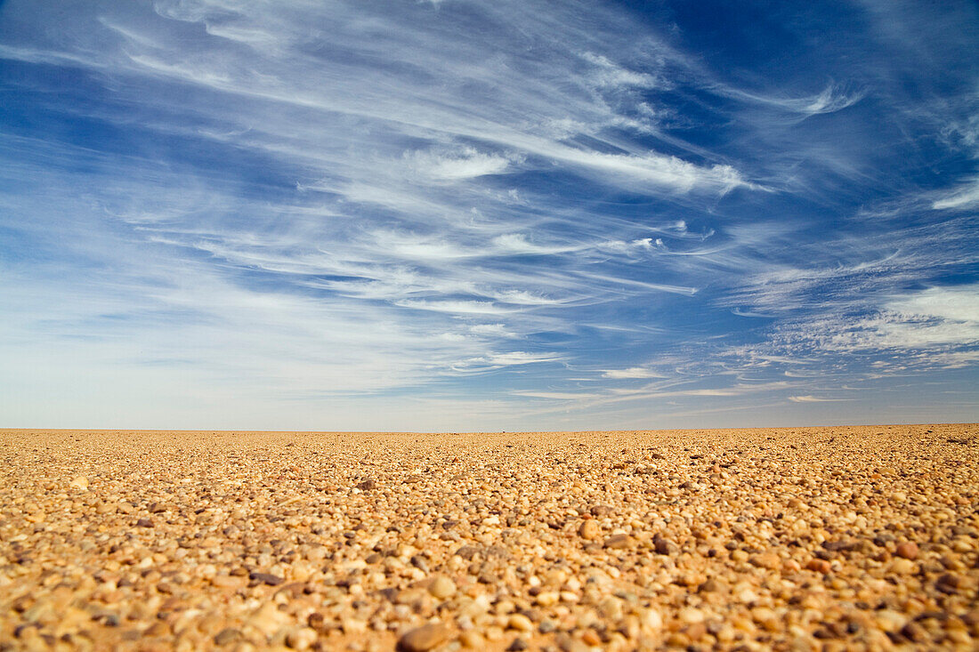 Kleine Steinchen in der libyschen Wüste, Libyen, Sahara, Afrika