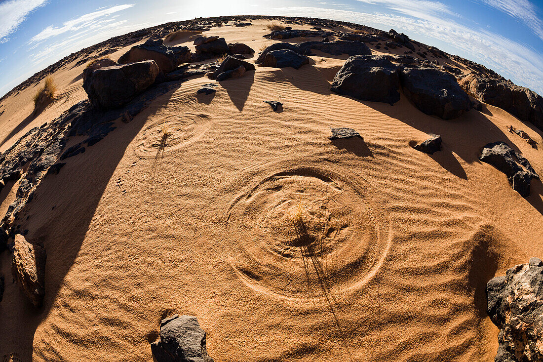 Steinwüste, Schwarze Wüste, Libyen, Afrika