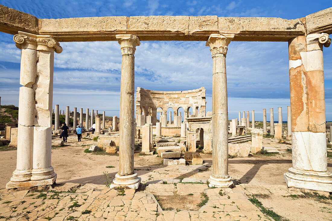 The Market, Archaeological Site of Leptis Magna, Libya, Africa