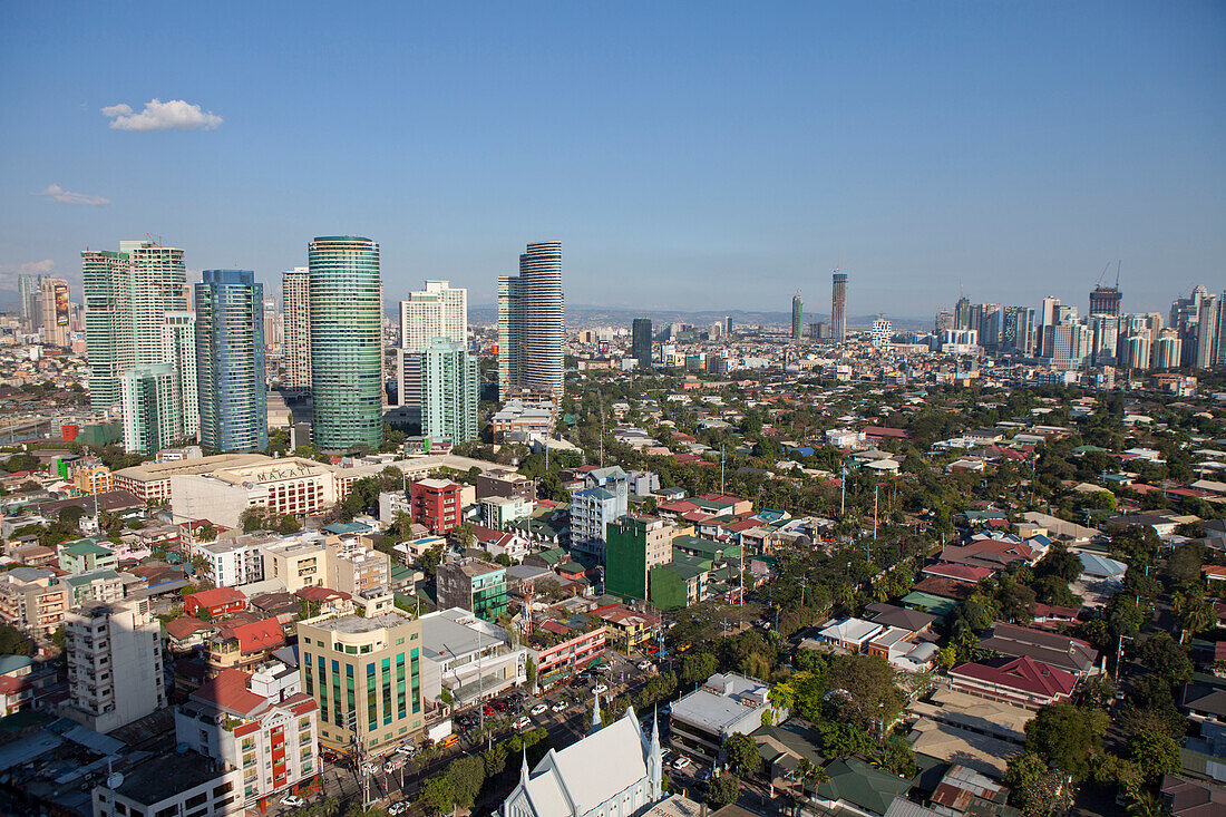 Makati City, the financial and business district in the center oft he capital Metro Manila, Phillipines, Asia