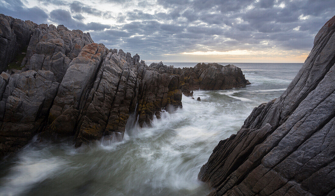 Rocky coast at Walker Bay, Atlantic, Western cape, South Africa