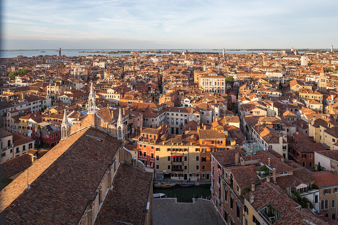 view over the roofs of Venice, from campanile of Frari church, Venice, Italy