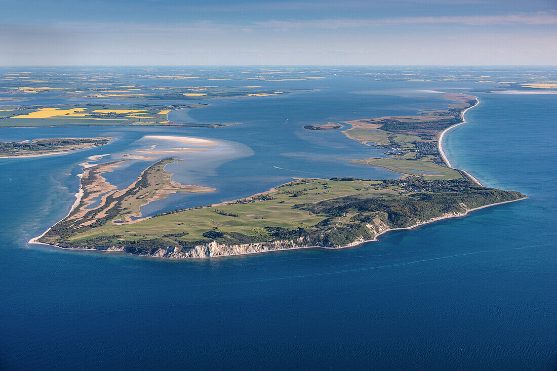 Luftbild, Insel Hiddensee vom Norden, Ostseeküste, Mecklenburg Vorpommern, Deutschland