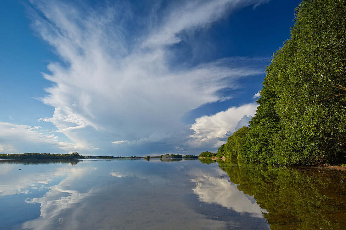 Reflection in Lake Krakower See, Nossentiner Schwinzer Heide Nature Park, Mecklenburg Vorpommern, Germany