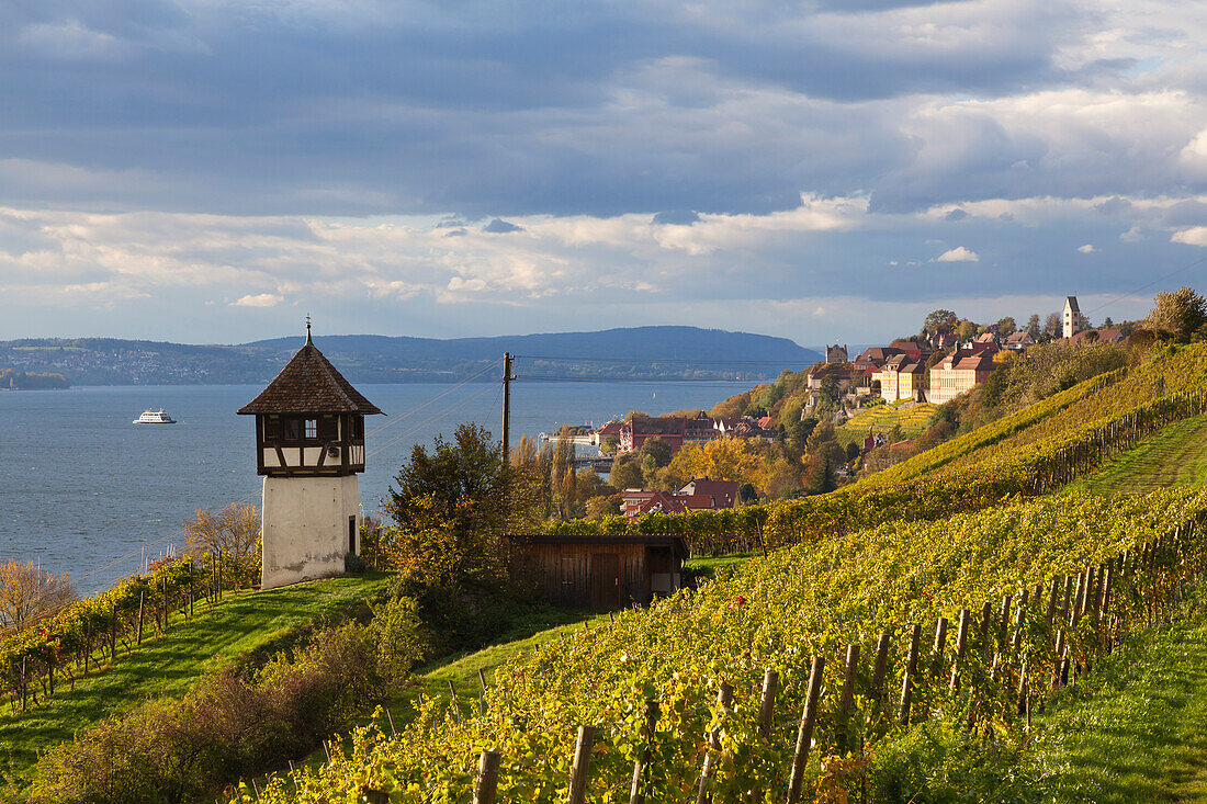 Blick auf Meersburg, Bodensee, Baden-Württemberg, Deutschland