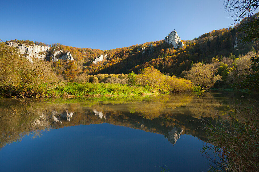 Tal der Donau bei Beuron, Naturpark Oberes Donautal, Schwäbische Alb, Baden-Württemberg, Deutschland