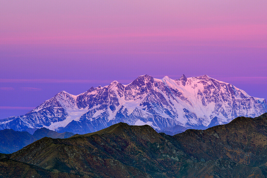 Monte Rosa, Valais, view from Mottarone, Piedmont, Italy