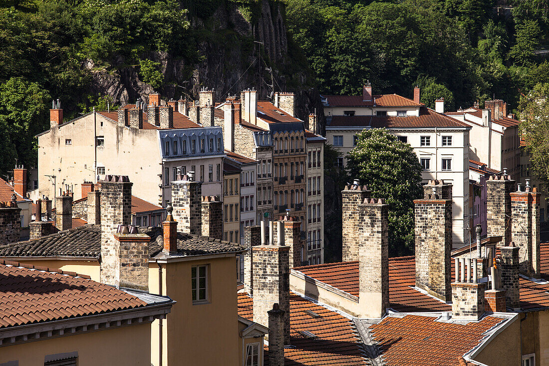 View of downtown of Lyon, Rhone Alps, France, Europe.