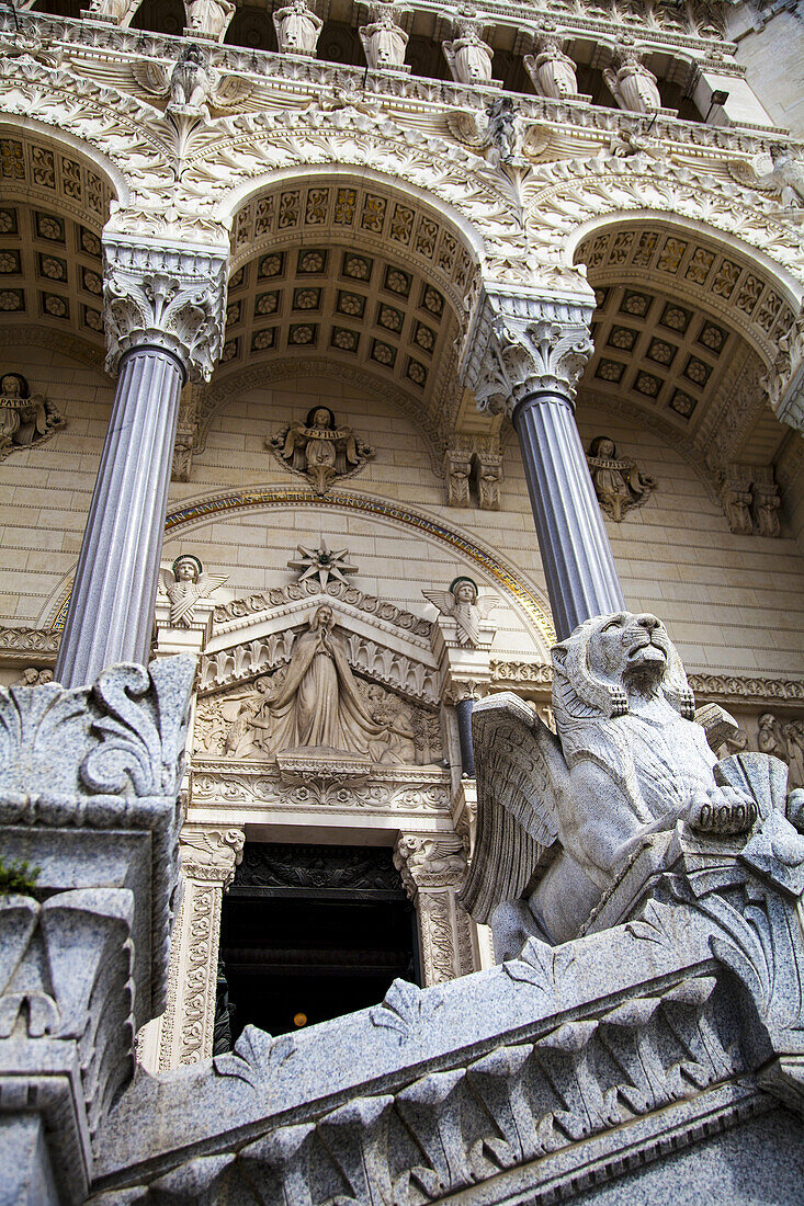Basilica Notre-Dame de Fourvière, historic district of Vieux Lyon, UNESCO World Heritage, Lyon, France, Europe.