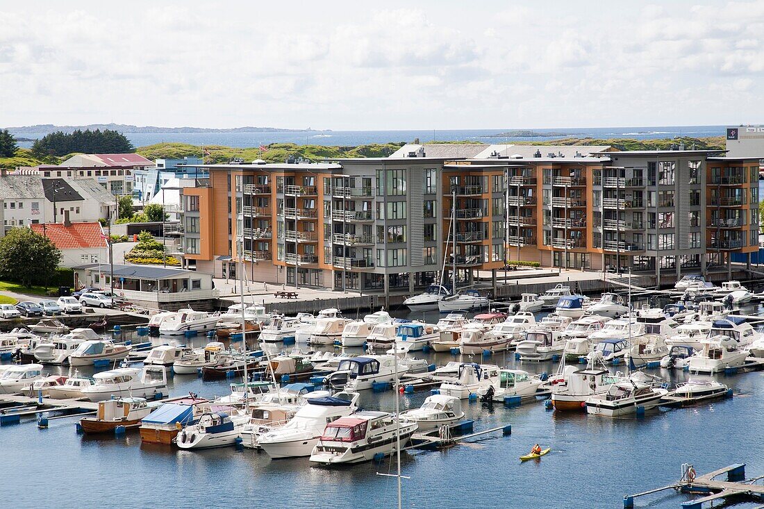 europe, norway, haugesund town, port and city.