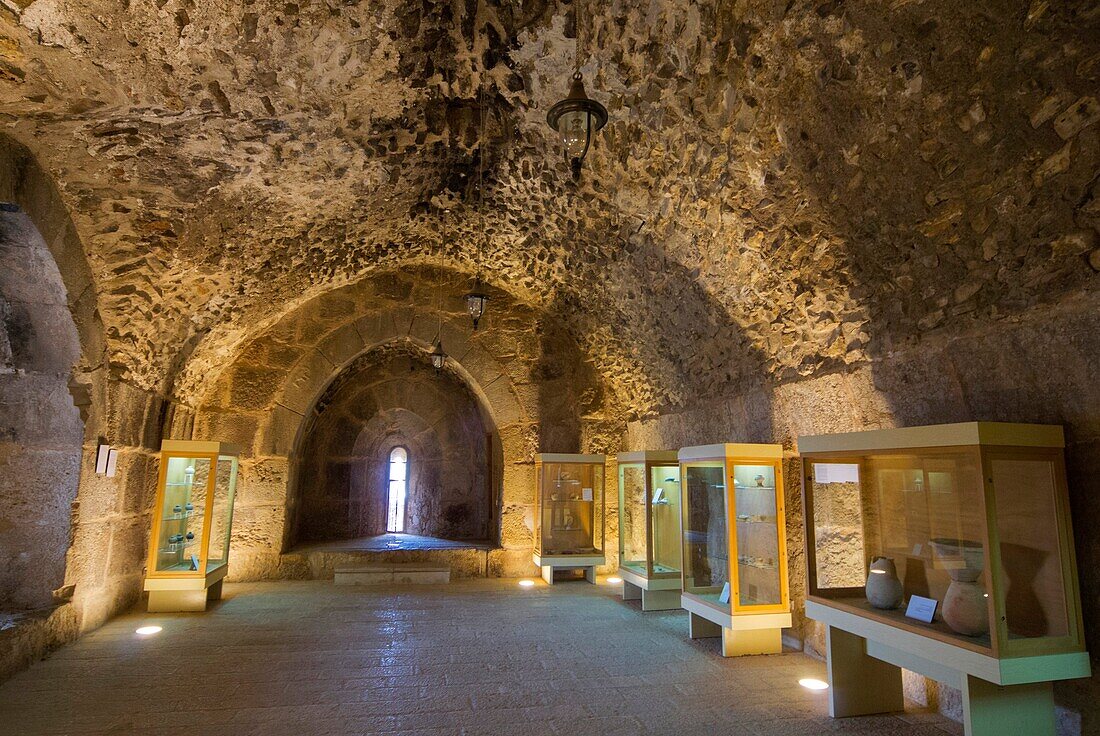 Interior Museum of Muslim military fort of Ajloun, Jordan, Middle East.