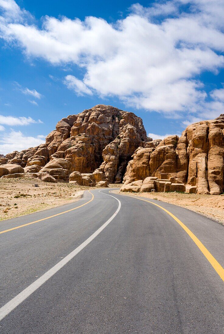 Road to Beida or Al Baidha area, Jordan, Middle East.