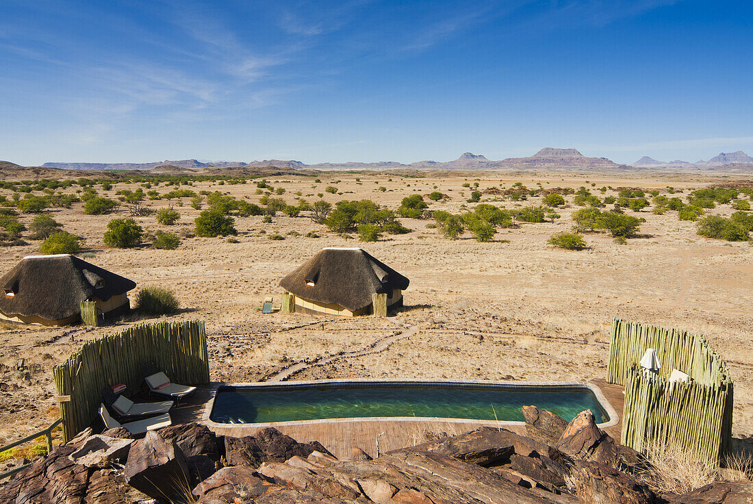 Pool, Doro Nawas Camp, Damaraland, Kunene Region, Namibia, Africa.