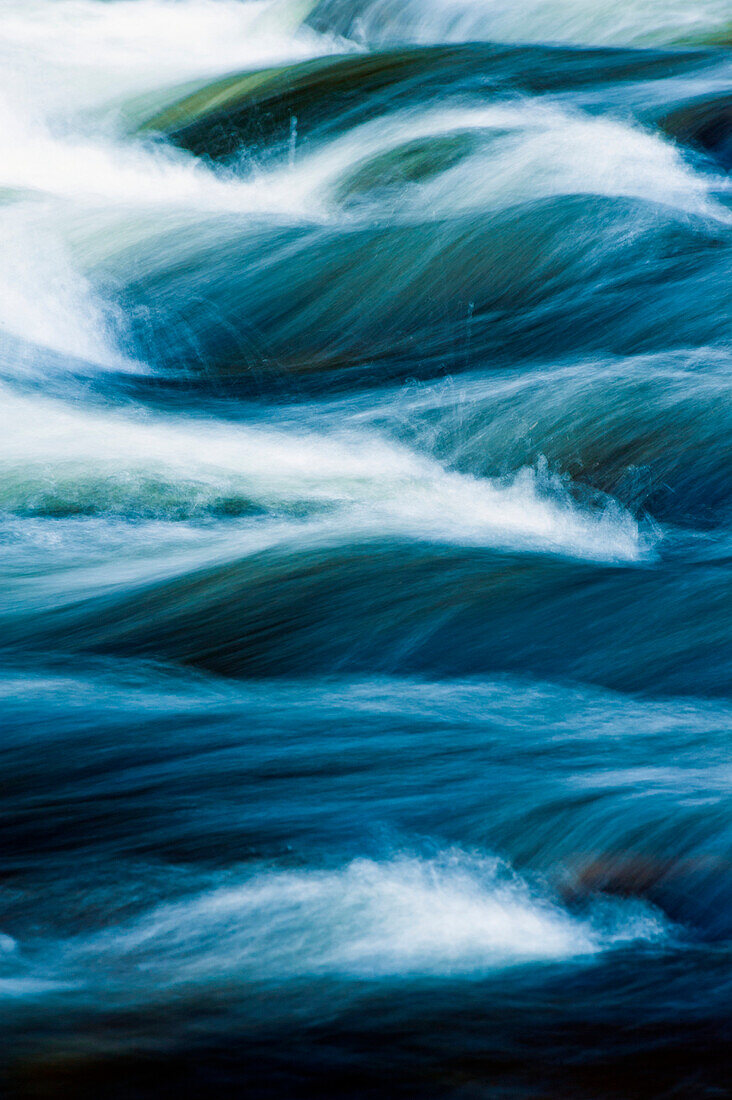 Vermont, Jamaica State Park, West River, Abstract View Of Small Sections Of Rapids With Flowing Water Patterns.