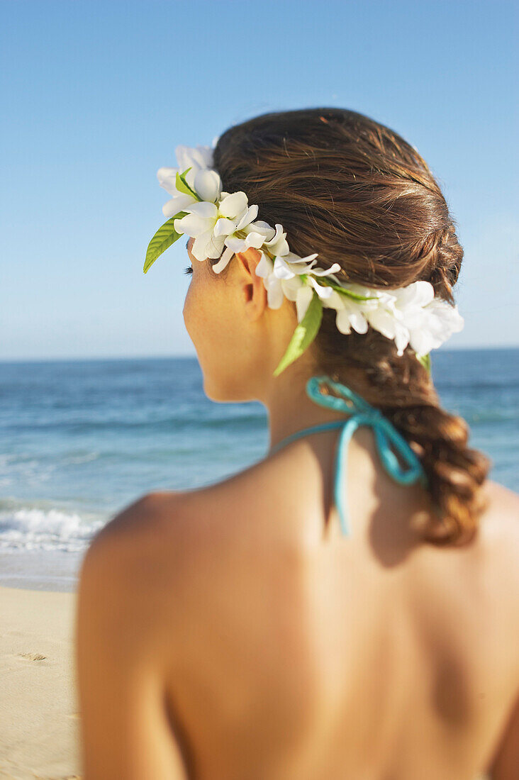 Woman Wearing Lei, Kauai, Hawaii