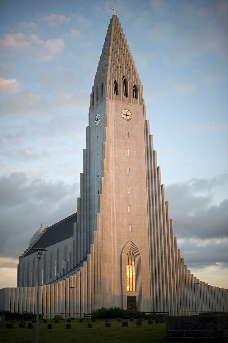 'Hallgrimskirkja Church At Sunset; Reykjavik, Iceland'