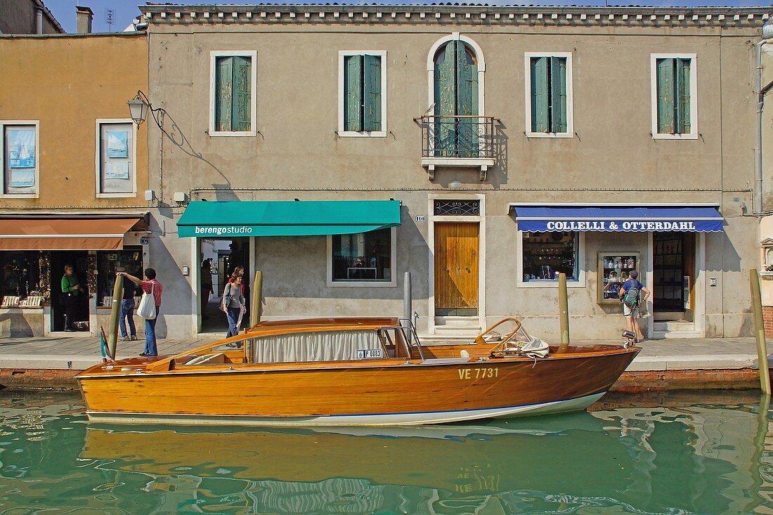 Murano (Italy). Boat moored in Murano.