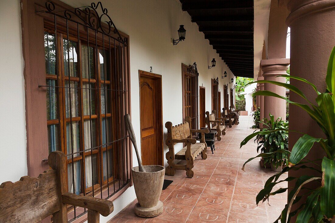 View of the Hotel, at Tlapacoyan village, Veracruz, Mexico.