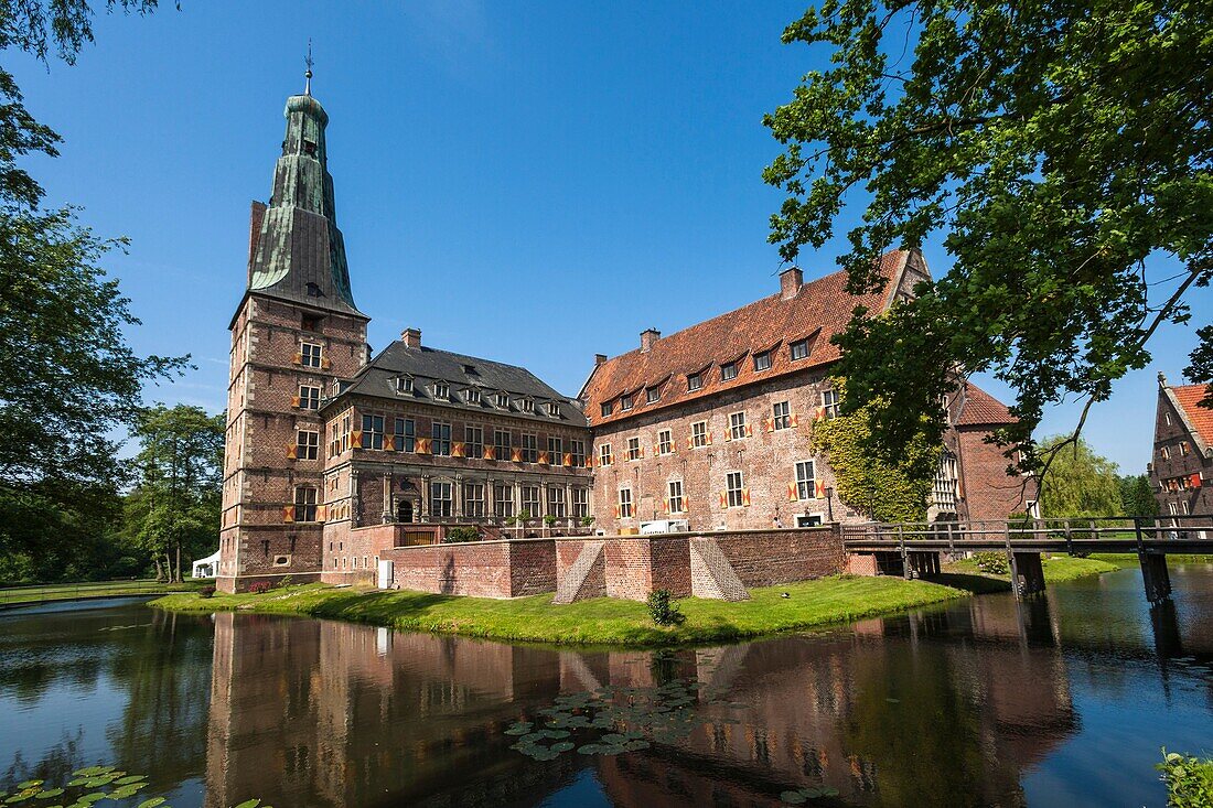 The picturesque moated castle of Raesfeld, North Rhine-Westphalia, Germany, Europe