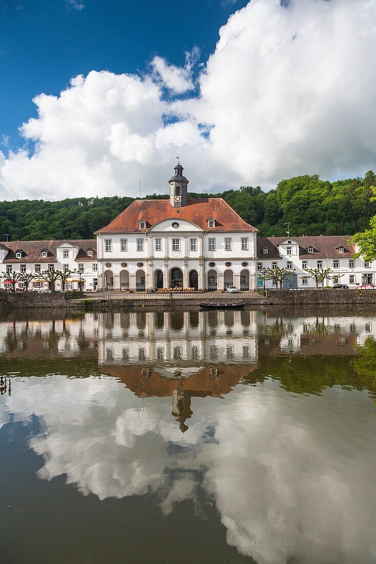 The picturesque city hall in Bad Karlshafen, which was founded by the French Huguenots, Hesse, Germany, Europe