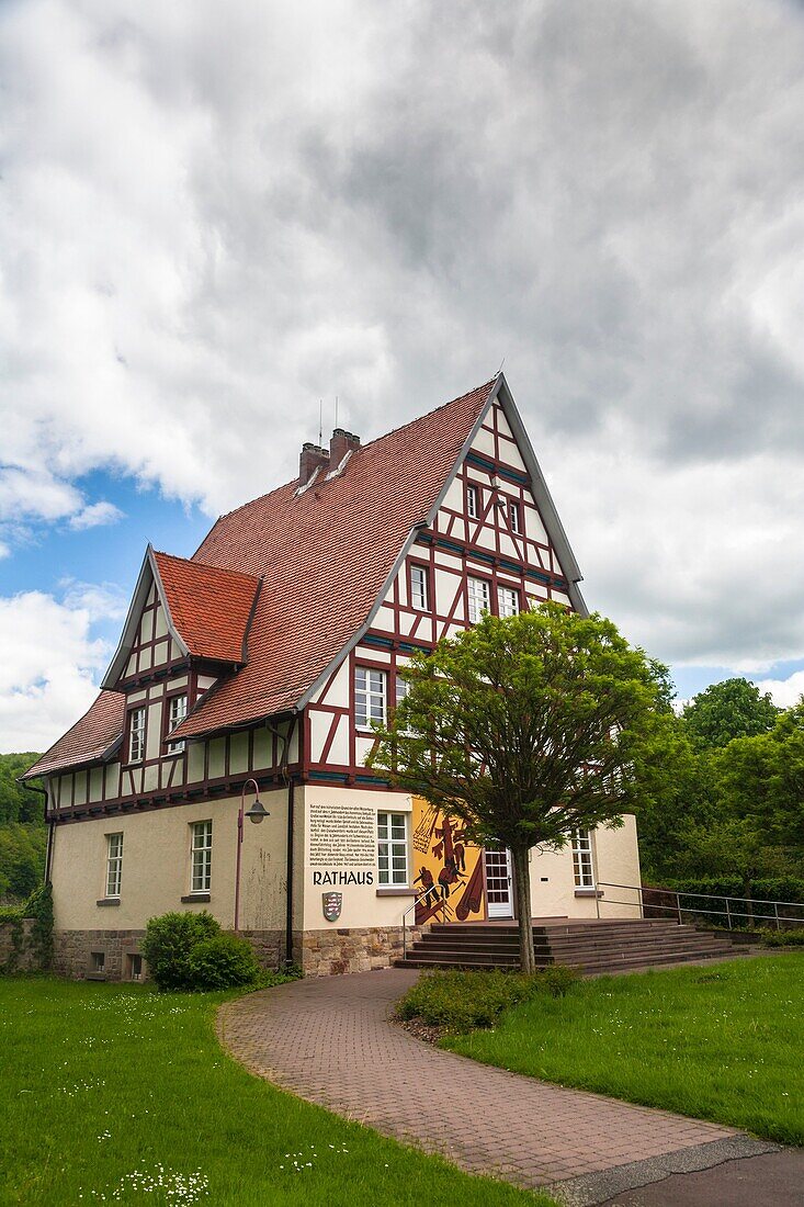 City hall of Gieselwerder, Hesse, Germany, Europe