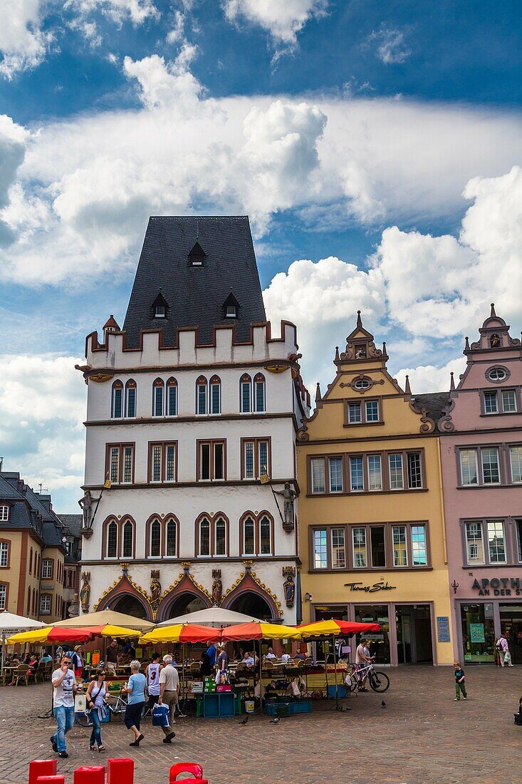 Houses on market square in Trier (Treves), Rhineland-Palatinate, Germany, Europe