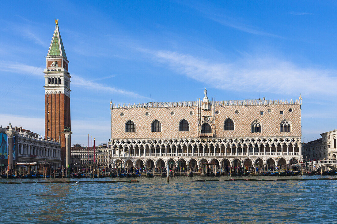 Campanile di San Marco and the Doge´s Palace Palazzo Ducale in Venice, Italy, Europe
