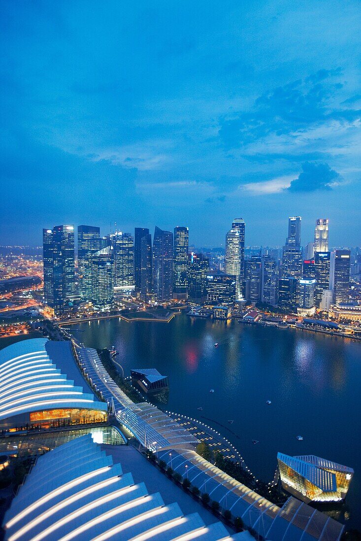 Elevated view of Marina Bay, Singapore.