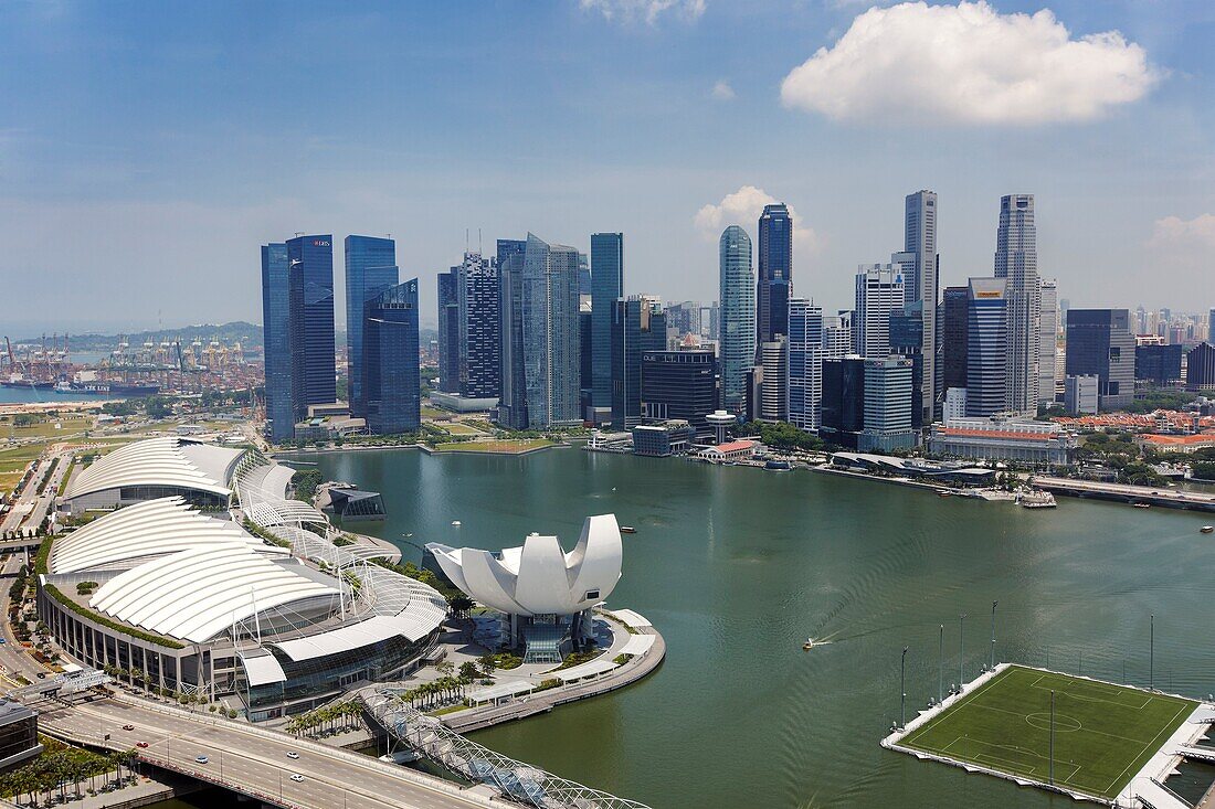 Elevated view of Marina Bay, Singapore.