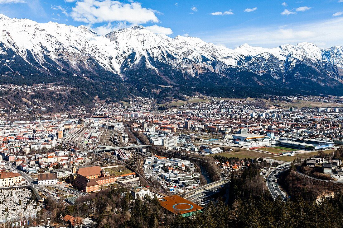 Panoramic of Innsbruck, Tyrol, Austria, Europe.