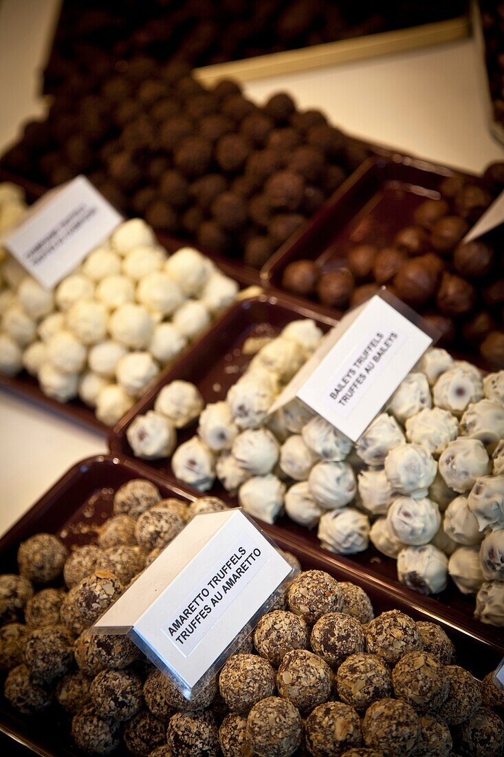 A chocolate shop in Brugge, known as the world's chocolate capital.