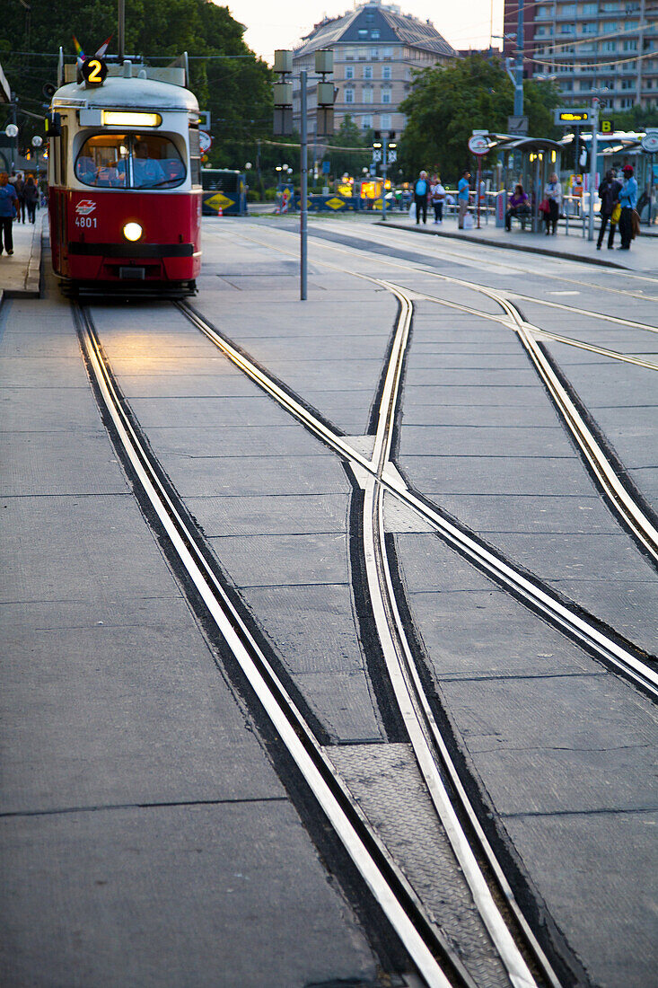 Tram in Ringstrasse, Vienna, Austria.