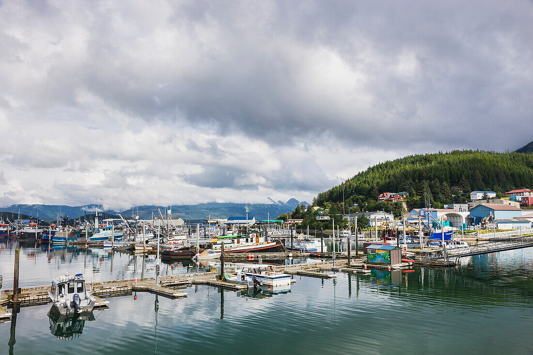 Cordova small boat harbor, Prince William Sound, Southcentral Alaska, USA.