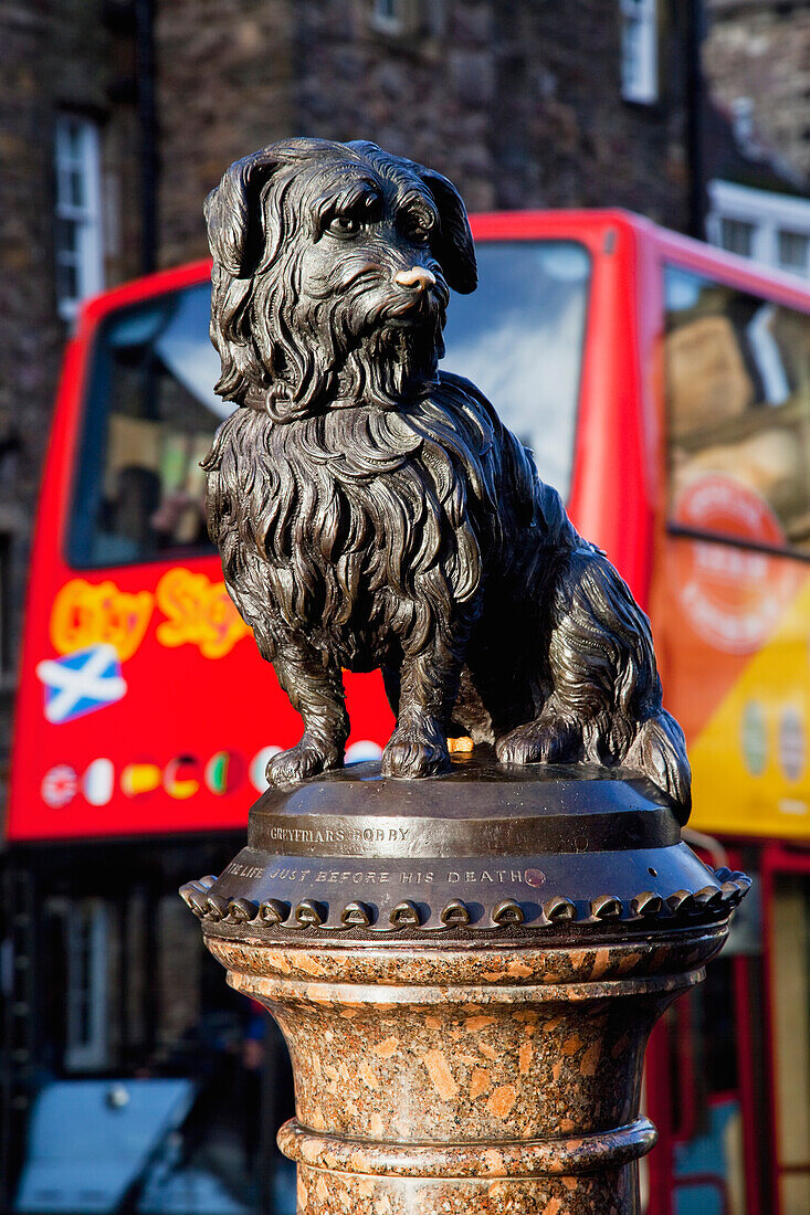 'Dog statue of Greyfriars Bobby; Edinburgh, Scotland'