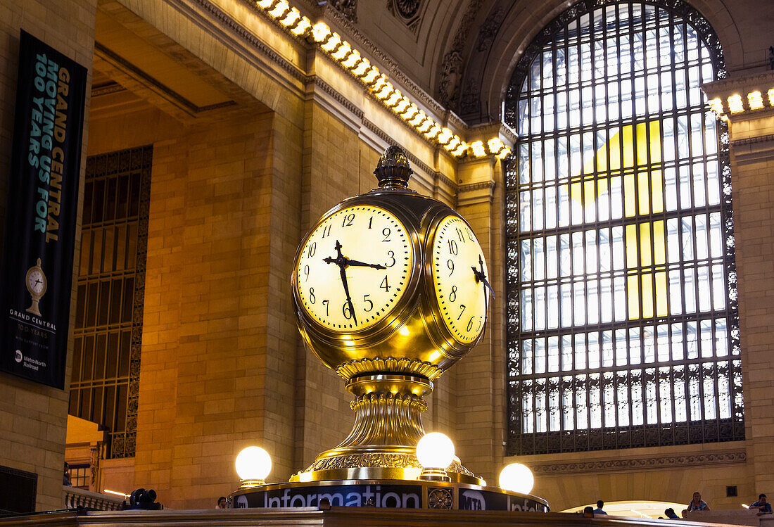 Clock on the Main Concourse of Grand Central Terminal (Grand Central Station), New York City, New York, United States