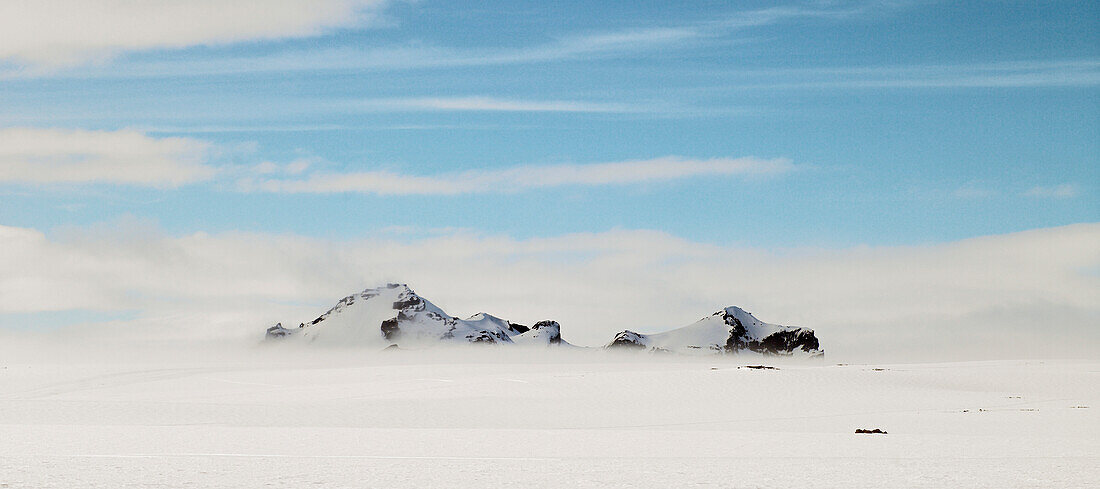 Mountains at Skalpanes on the Langjokull glacier in west Iceland