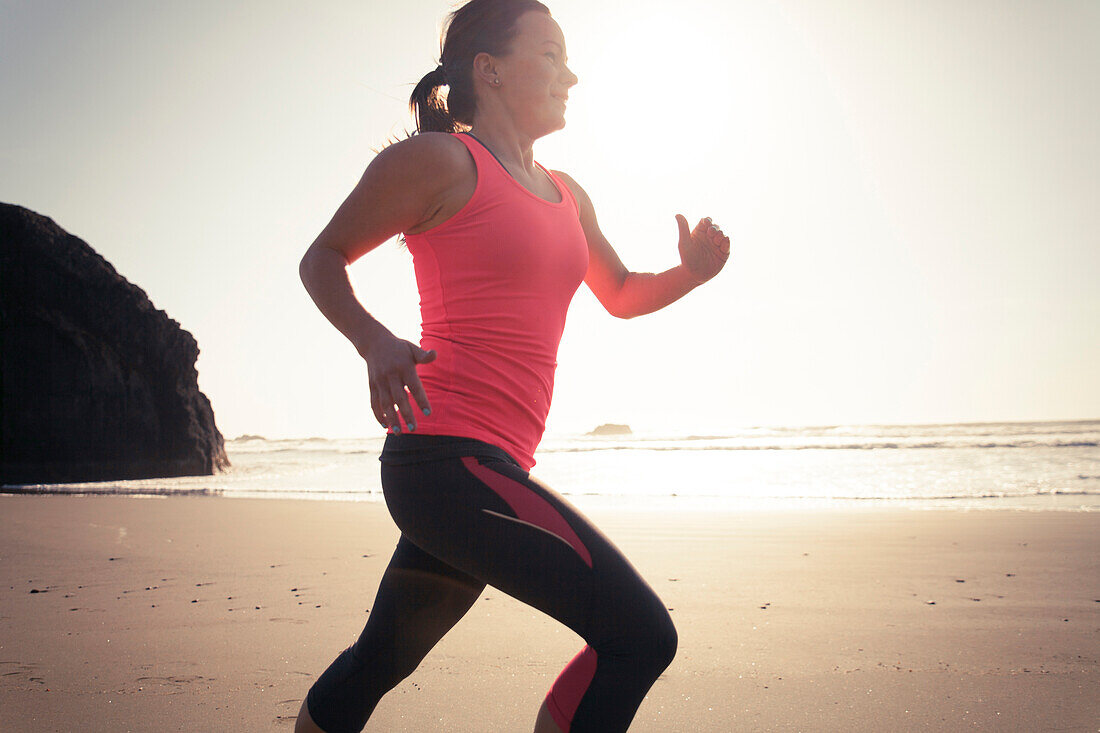 Running on the beach