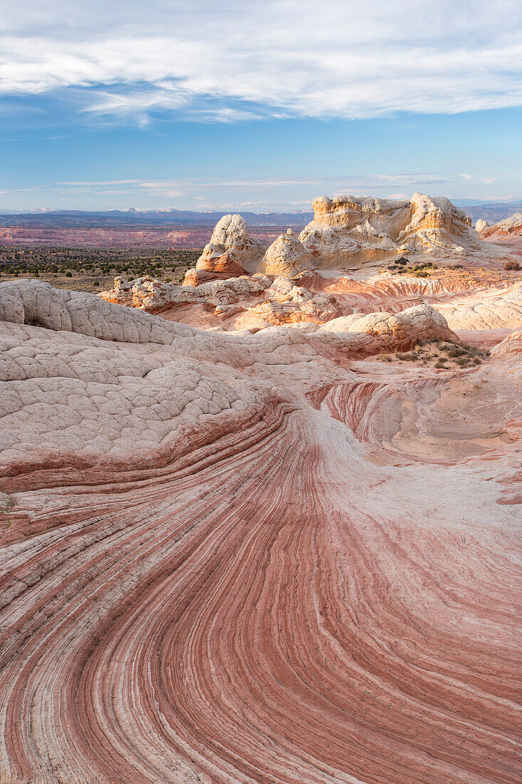 Unique sandstone formations known as White Pocket in Arizona's Vermillion Cliffs National Monument.