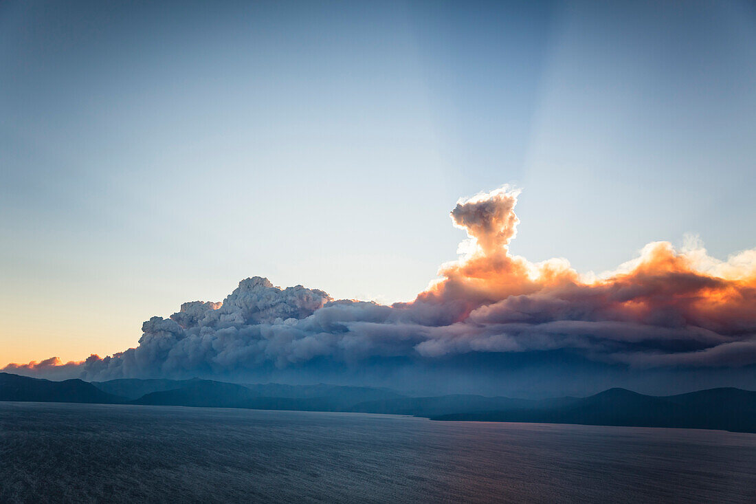 Smoke clouds are billowing from the King wildfire near Lake Tahoe.