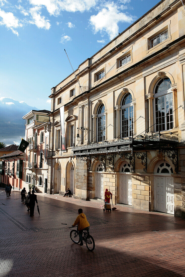 The Colon Theater In The Candelaria, The Old Town Of Bogota, Colombia.