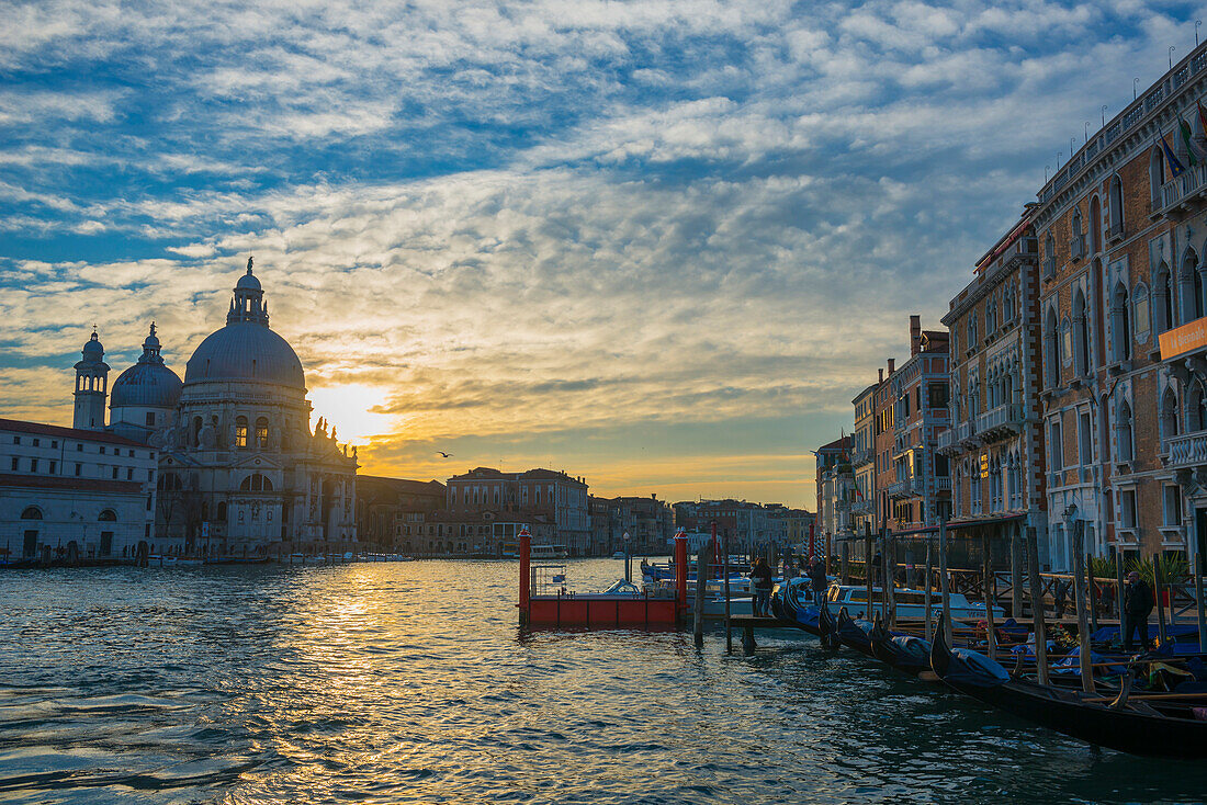 'Sunset viewed from the Grand Canal; Venice, Veneto, Italy'