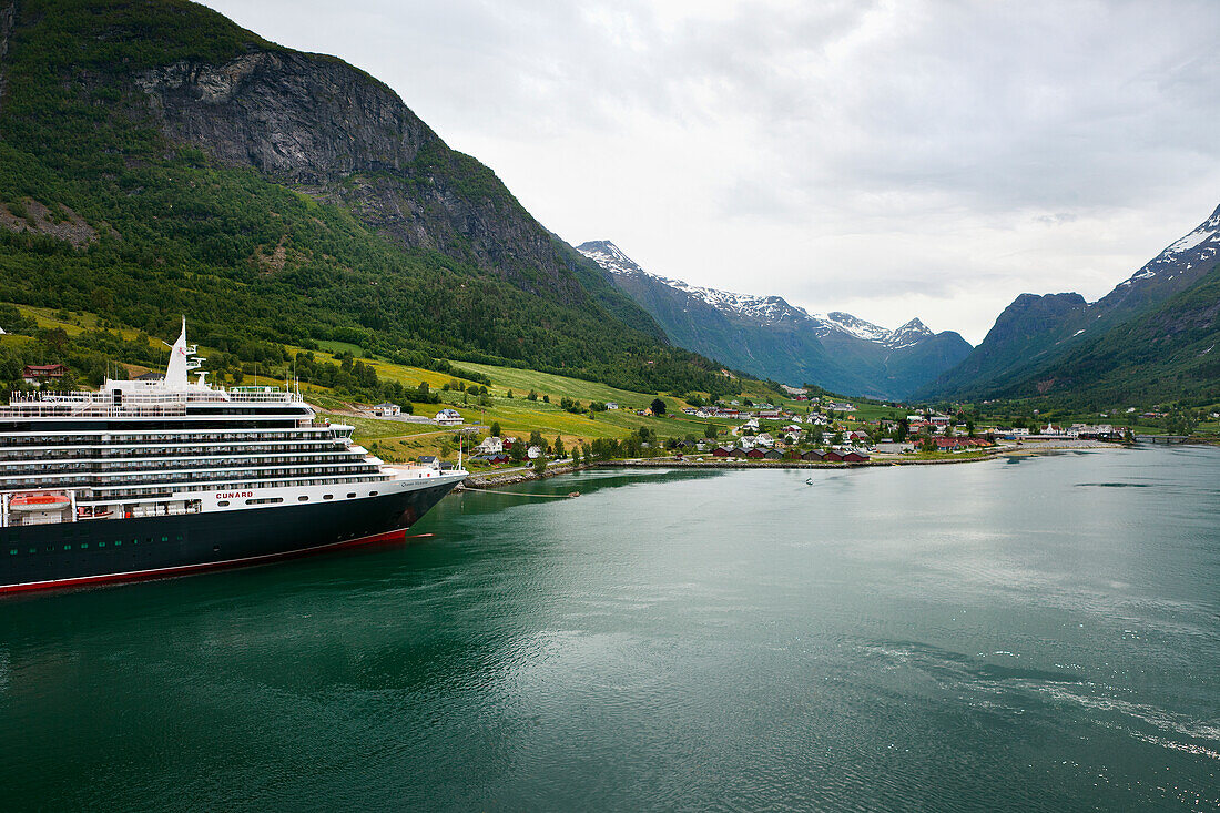'Cruise ship in Nordfjorden; Olden, Norway'